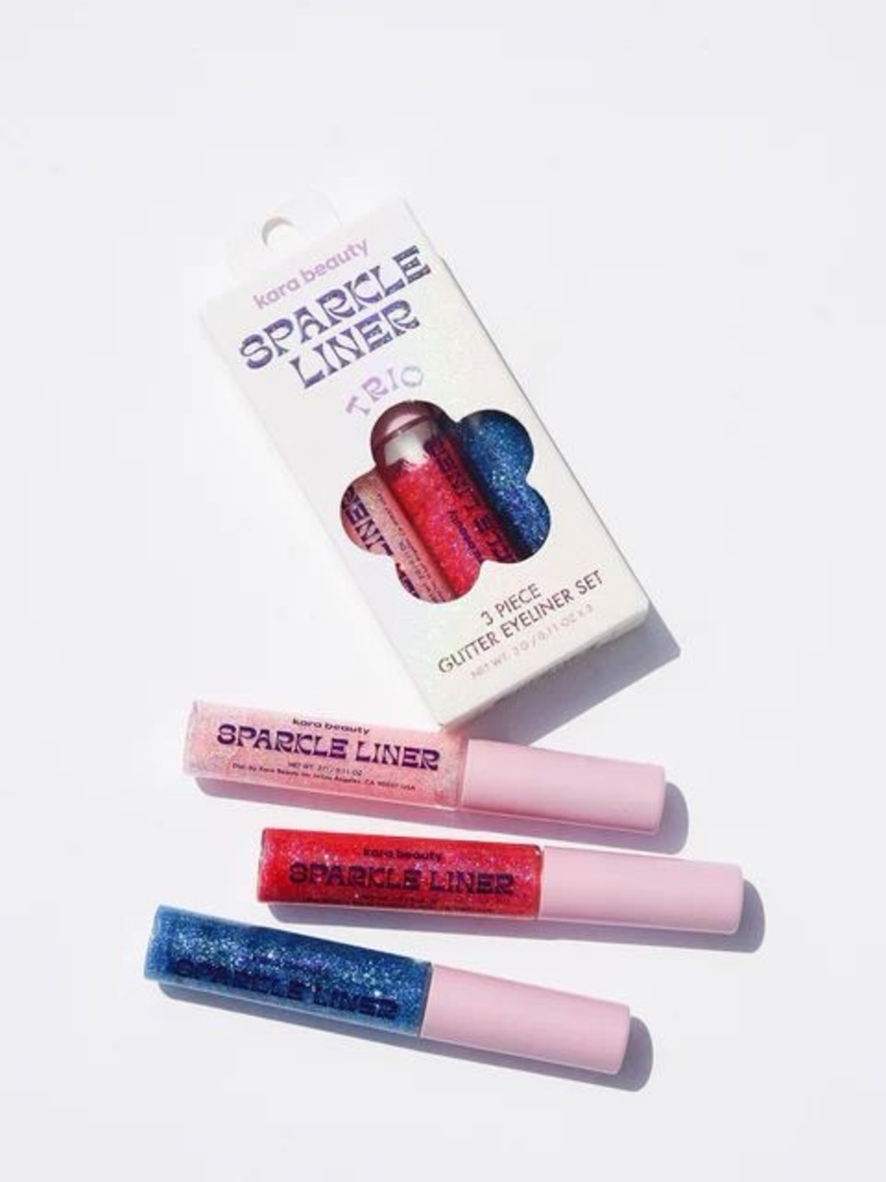 Sparkle Liner Trio Glitter Eyeliner Set - Pink, Red, Blue